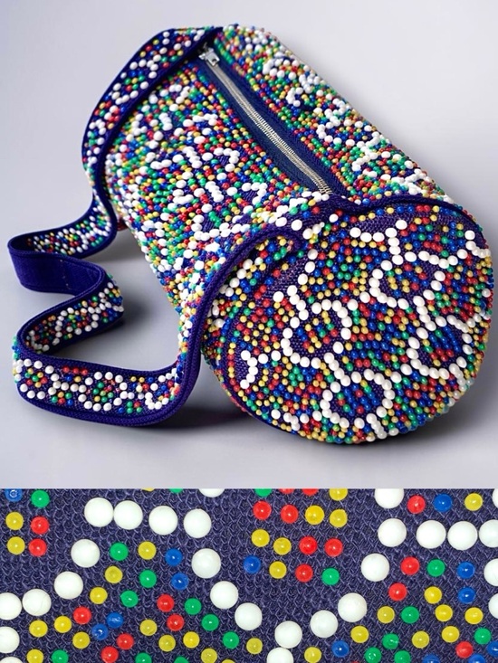 Vintage Handbags - v i n t a g e :: Whimsical Candy Beaded Barrel Purse